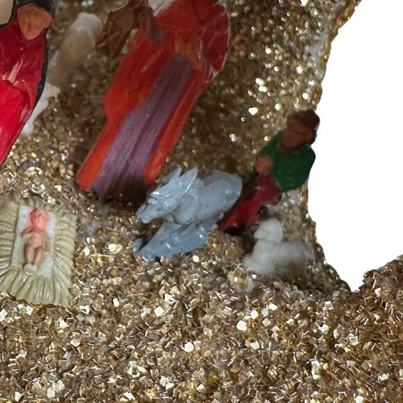 VTG MCM 1950s Diorama Nativity Christmas Styrofoam Ball 3D Jumbo Decor - Picture 13 of 16